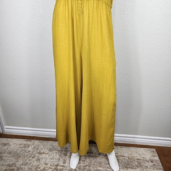 Free People Gauze Gold Boho Jumpsuit Size XS - Picture 13 of 16